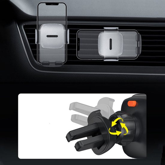 Support de téléphone Baseus pour tableau de bord/grille d'aération de voiture, noir