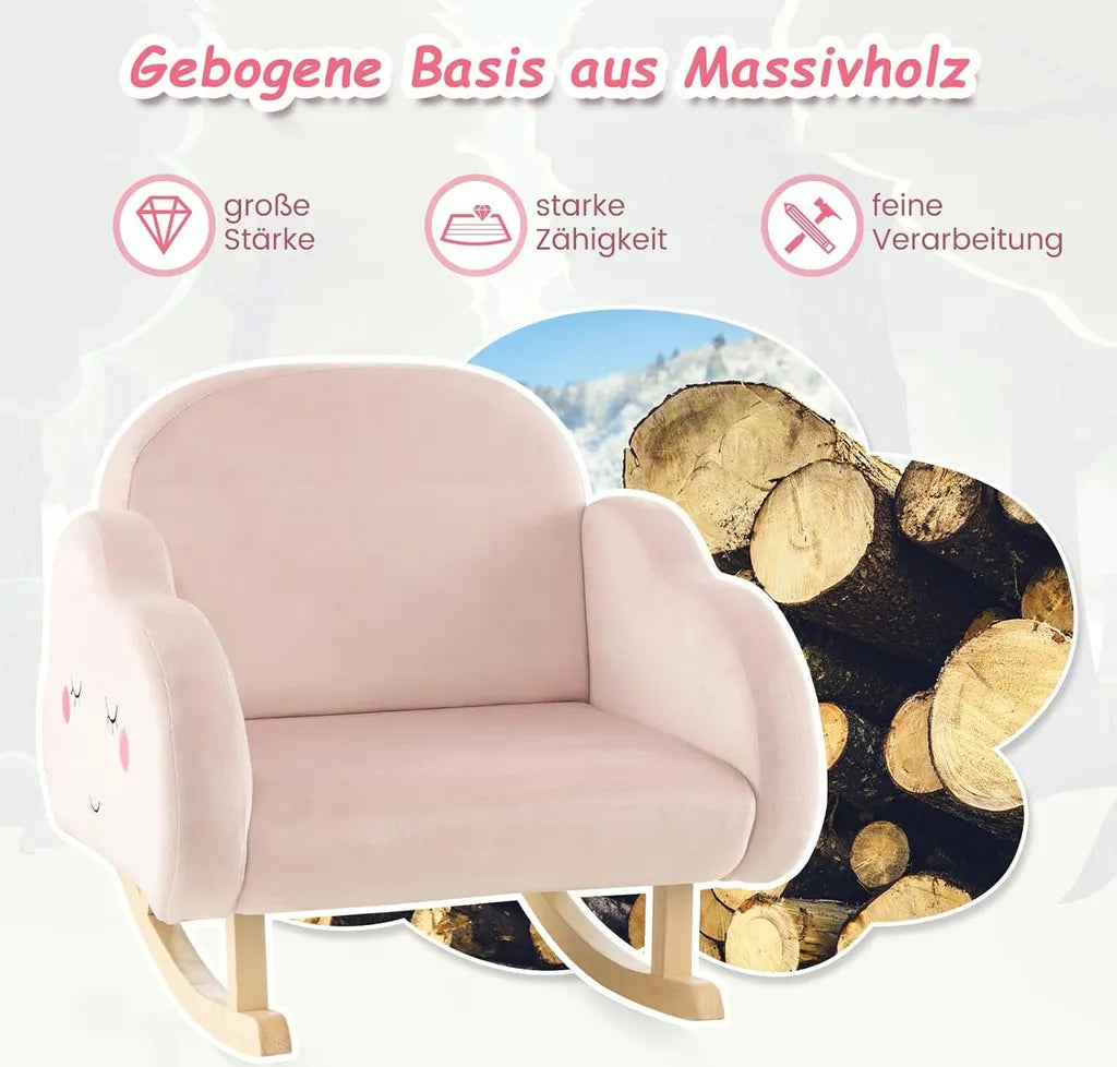 COSTWAY Chaise à bascule pour enfants Rose