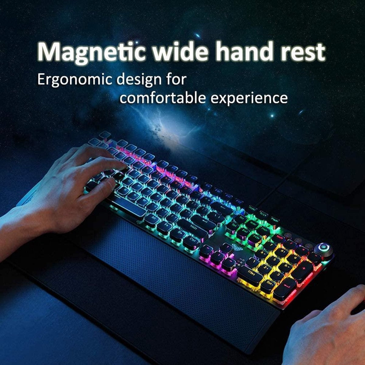 AULA F2058 RGB clavier mécanique punk gaming - QWERTY - interrupteur bleu