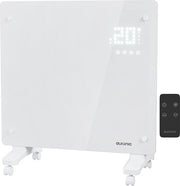 Chauffage électrique Auronic - convecteur avec thermostat et télécommande -  panneau en verre - 1000W - Blanc