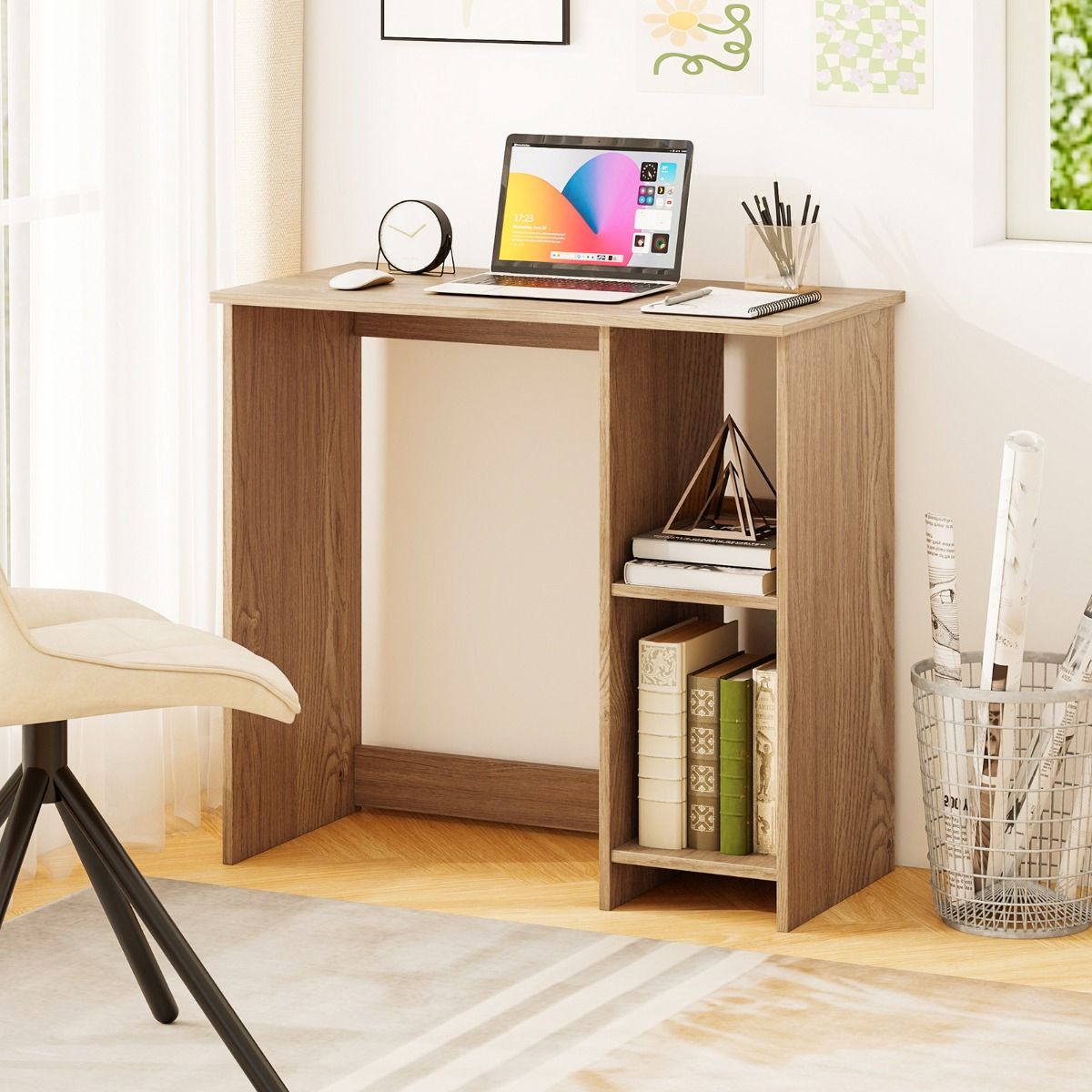 Meuble Coast avec 2 compartiments de rangement - compact - stable - couleur naturelle - 80 x 40 x 74 cm
