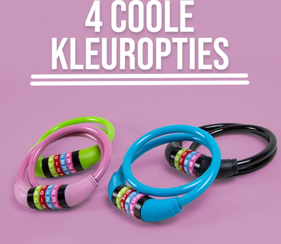 Antivol Apollo pour vélos d'enfants – convient également aux trottinettes et aux draisiennes – antivol à combinaison simple pour enfants, léger et sûr, antivol à code pour trottinette, sans clé, accessoire idéal pour trottinettes et vélos