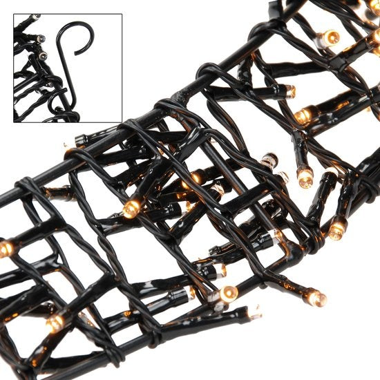 H&S - Couronne de Noël - Anneau - ˜38cm - 300led - Extra Warm White - 8 réglages