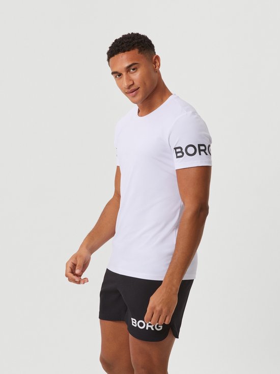 T-shirt de sport Björn Borg pour homme à manches courtes - Blanc - Polyester recyclé - Taille M