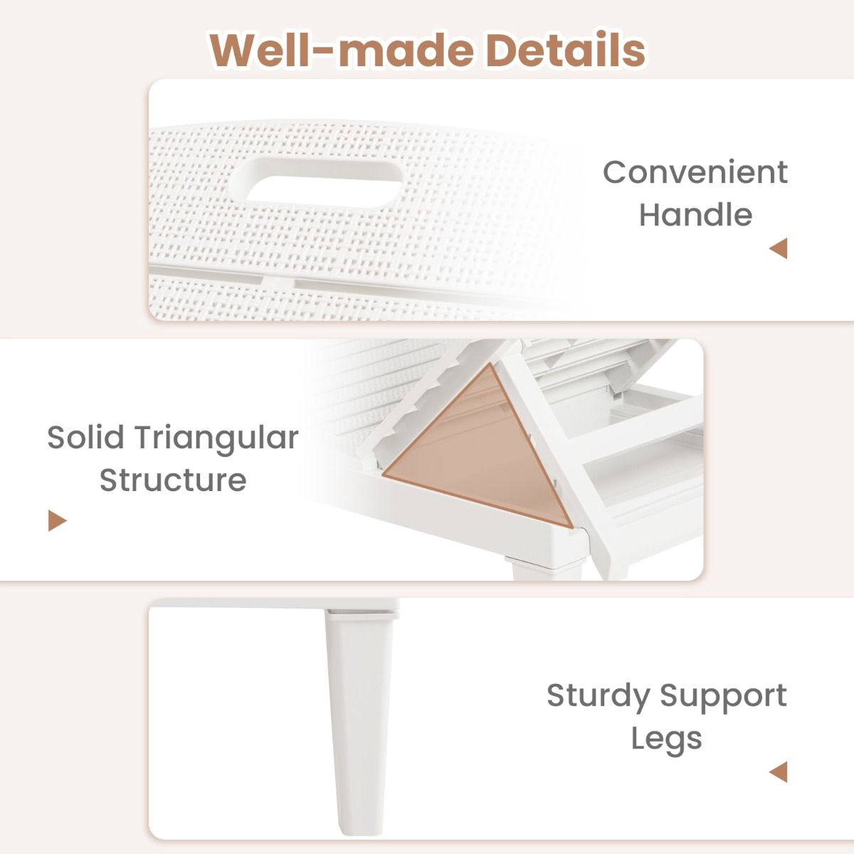 Ensemble de 2 chaises longues Coast - dossier réglable - plastique résistant aux intempéries - blanc
