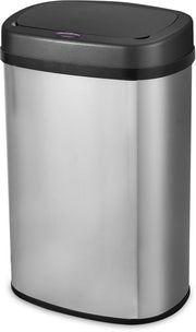 Bayt Poubelle - Poubelle 60 litres - Poubelle avec capteur - Poubelle - Corbeille - Métal - Argent