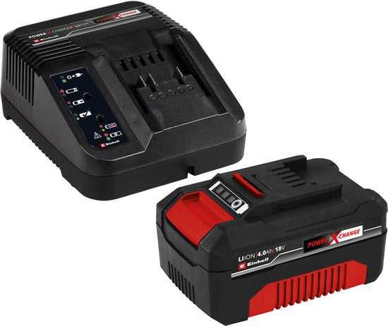 Kit de démarrage Einhell 18 V/4,0 Ah Power X-Change - 1 batterie de 4,0 Ah et un chargeur rapide - compatible avec toutes les machines Power X-Change