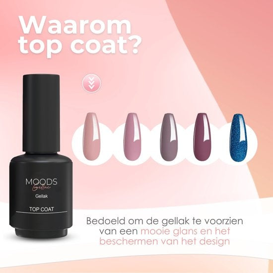 Moods Gellac - Top Coat - Vernis à ongles - Gel Paint Starter Pack - Ongles - Gel Paint Set - 15 ML
