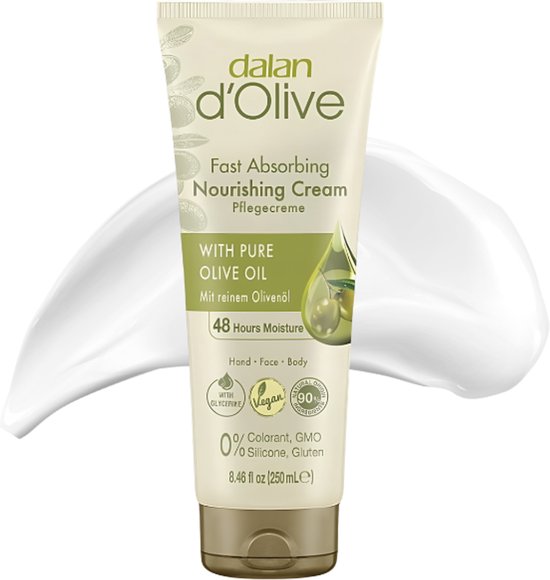 Dalan D’Olive Nourishing – Crème nourrissante pour les mains et le corps – Hydratante intense – Karité et huile d’olive – Pour les peaux sèches