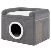 Maison pliable pour chat Coast - avec tapis à griffer en sisal - coussin moelleux et bords surélevés - gris