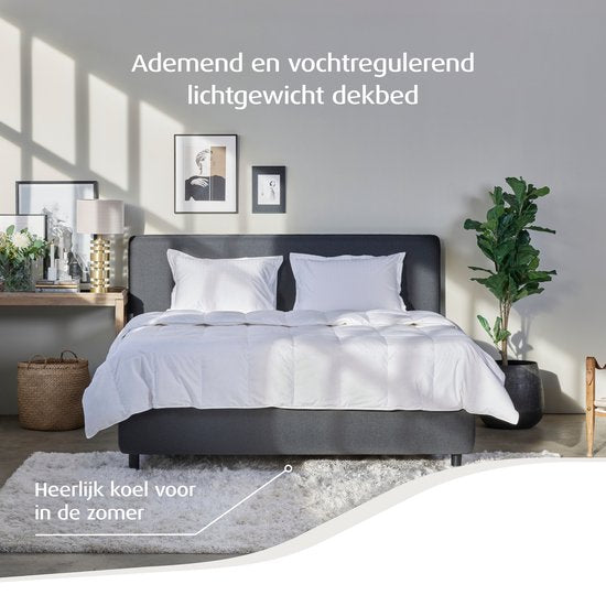 Home by TEMPUR® Elite White Cooling Duvet Lightweight - Couette d'été - 200x220cm - Extra longue - Duvet - Anti-acariens - Anti-allergie