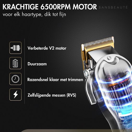 Tondeuse professionnelle sans fil - Tondeuse à cheveux pour hommes - Cheveux - Tondeuse à cheveux - Machine à cheveux pour coiffeurs - Tondeuse à cheveux - Tondeuse à barbe - Appareil de coupe - Barber Hair Clipper - Hairdresser Trimmer - Barber Set