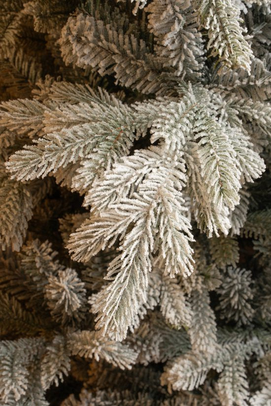 Black Box Trees Grimshaw Boom - Sapin de Noël avec effet givré - Décoration de Noël d'intérieur - Sapin artificiel à charnières - H 215 x Ø 152 cm - Vert