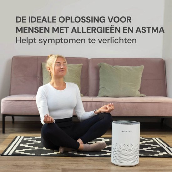 Purificateur d'air Vitapur - Purificateur d'air - Purificateur d'air avec filtre HEPA - Ioniseur à flux de 360 degrés - Extrêmement silencieux avec minuterie - Blanc