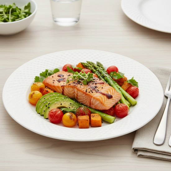 Cookinglife Assiette plate - Assiette blanche pour plats principaux - Assiette plate - Mélamine - Lavable au lave-vaisselle - Ø 28 cm