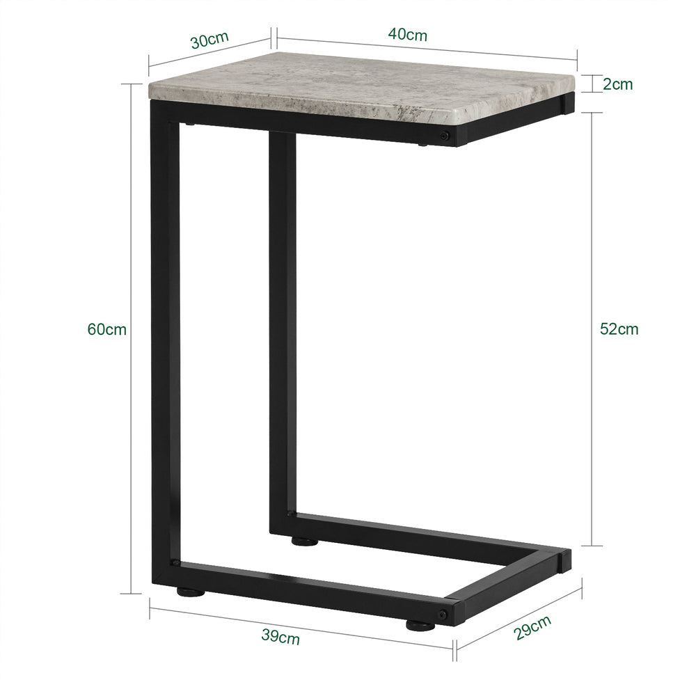 SoBuy FBT44-HG Table d'appoint - Support métal - 30x60x40 cm -Gris