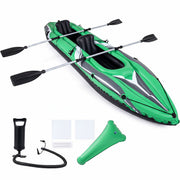 Kayak gonflable Coast pour 2 personnes - PVC renforcé - avec pagaies en aluminium et dossiers - vert/noir 350 x 78 x 47 cm