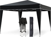 LifeGoods Party Tent Plus - Tente pliante - 3x3m - Montage facile - Armature renforcée - Imperméable - Sac de transport - Noir