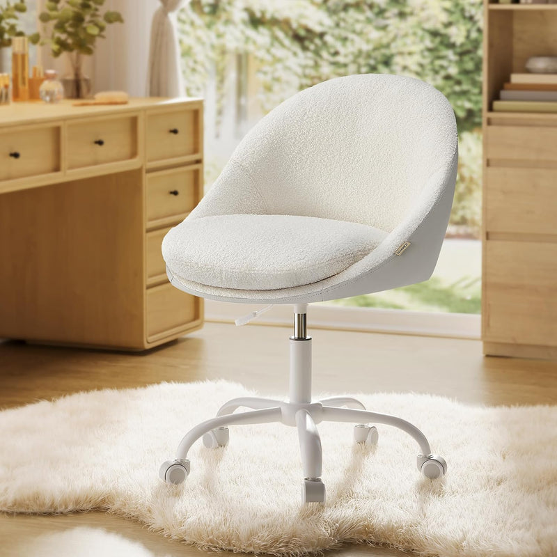 Chaise de bureau pivotante SONGMICS – 360° – Réglable en hauteur – Revêtement moelleux