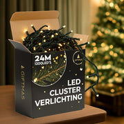Giftmas Christmas Tree Lights - Lumières de Noël d'extérieur - 24M Cluster Lights - 1200 LEDs blanc chaud - Intérieur et extérieur - Lumières d'ambiance chaleureuse