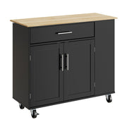 Chariot de cuisine SoBuy 99 x 40 x 84,3 cm - Noir - 2 portes - 1 tiroir - 4 roulettes