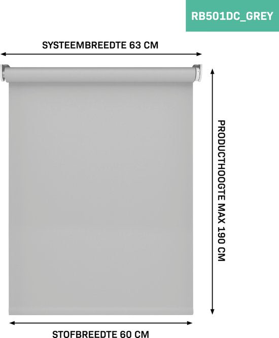 Extension de store électrique - VONROC SMART BLINDS - 60 x 190 - Sans télécommande ni câble de chargement - Gris