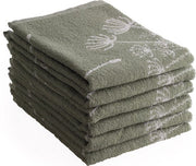 Lot de 6 torchons de cuisine DoubleDry Luxe - 50 x 50 cm - 100 % coton - Très absorbants et résistants - Pissenlit, vert