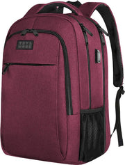 TRVLMORE Sac à dos à vie - Sac à dos avec compartiment pour ordinateur portable de 15,6 pouces - Cartable - Résistant aux éclaboussures - Hommes et femmes - Garçons et filles - 28L - Bourgogne