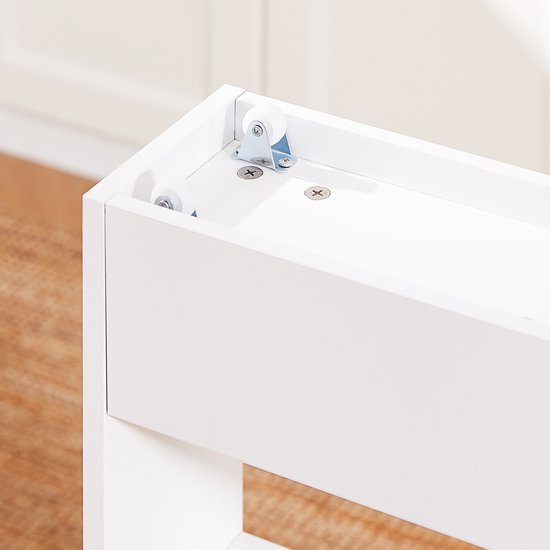 SoBuy NSR12-W Meuble de salle de bain - Meuble de rangement en bois blanc avec roulettes
