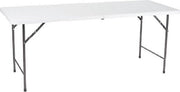 Perel Table pliante, pliable, résistante aux intempéries, poignée, maximum 100 kg, blanc
