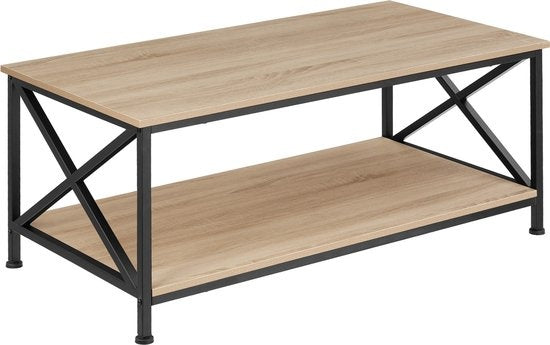 tectake® - Table basse table d'appoint Pittsburgh industriel brun clair - 100 x 55 x 45,5 cm - 404438
