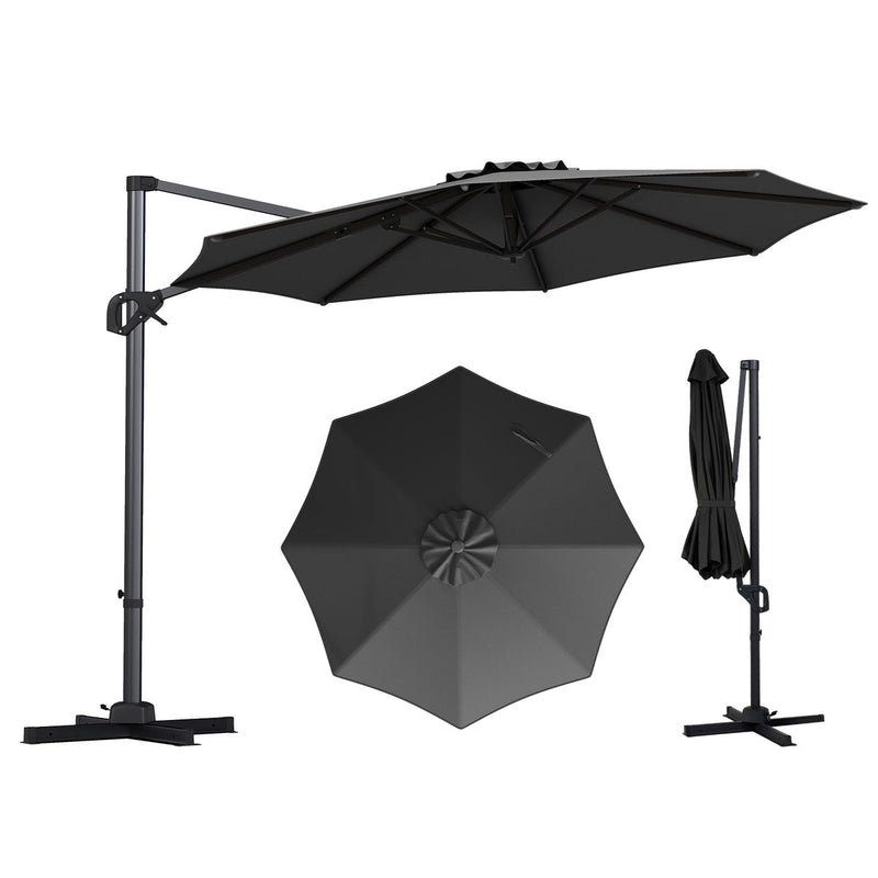 Parasol Coast avec pédale - pivotant à 360° - inclinable sur 6 positions - gris, Ø 300 cm