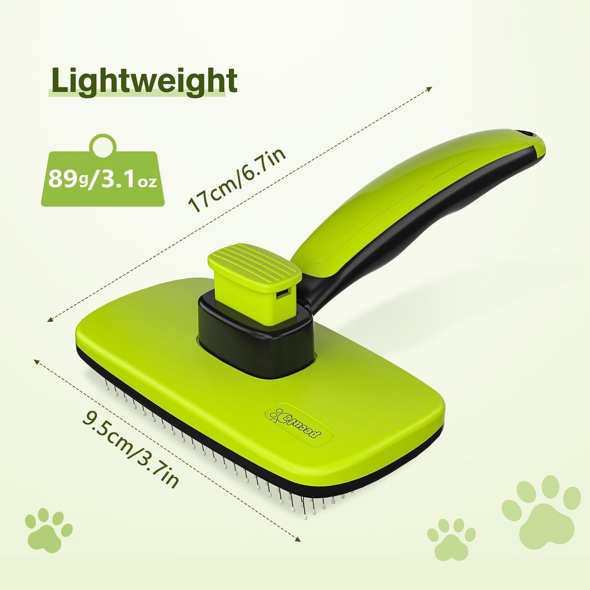 Pecute : peigne extensible pour animaux de compagnie - petit format - vert/noir
