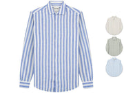Chemise en lin Van Harper - Coupe régulière - taille M - Rayures vert feuille