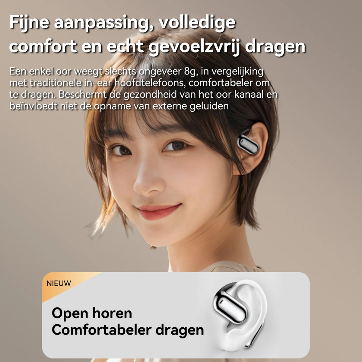 Écouteurs de traduction FITTEK YYK Q16 Pro AI - Gris argenté - Bluetooth 5.4, ANC, autonomie de 40 h
