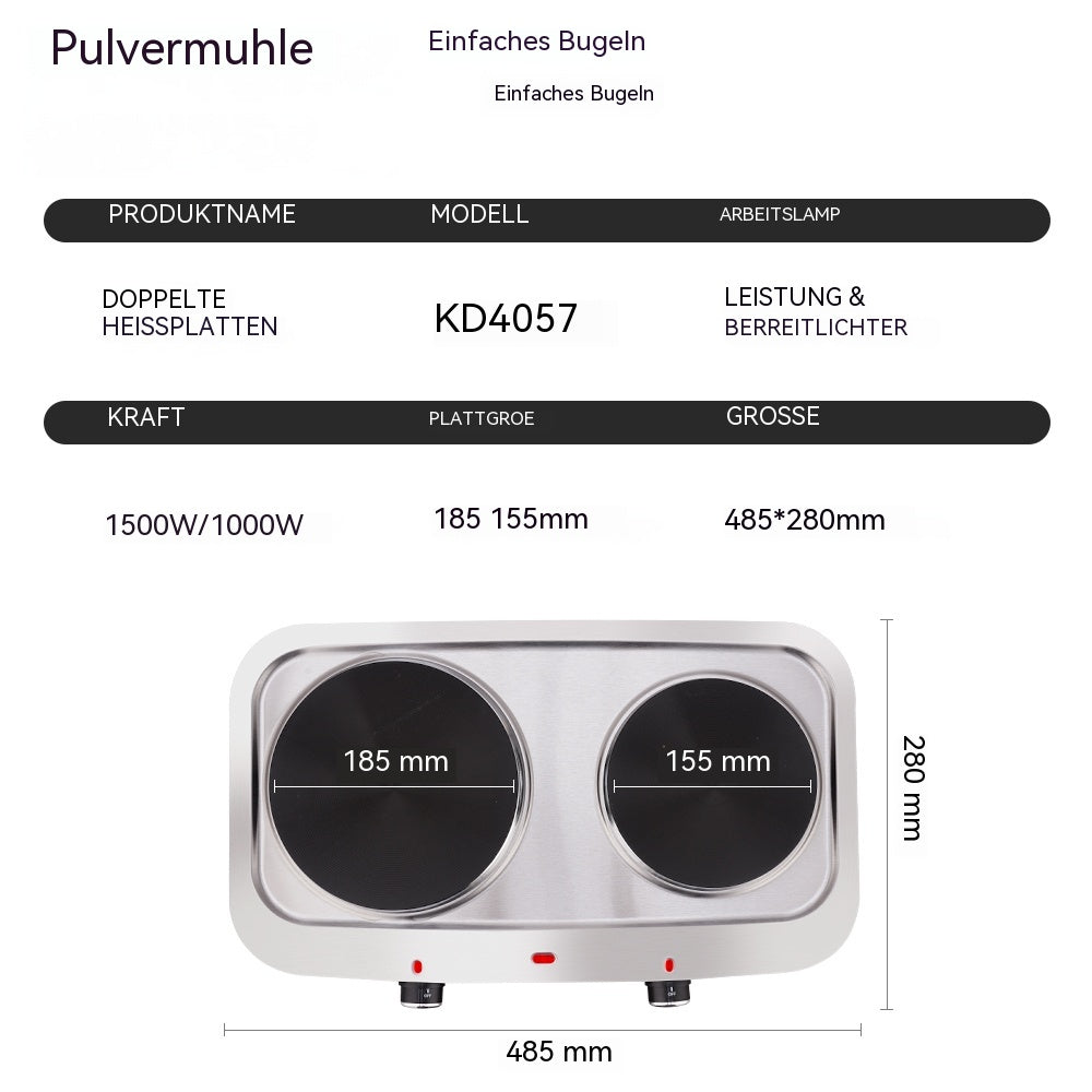 Plaque de cuisson électrique double DSP KD4057 - 2 500 W