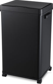 MOA Poubelle avec capteur - 68 litres - Poubelle - Acier inoxydable et ABS durable - Antidérapant - Couvercle silencieux - Mode de fermeture différée - Noir - SB03B