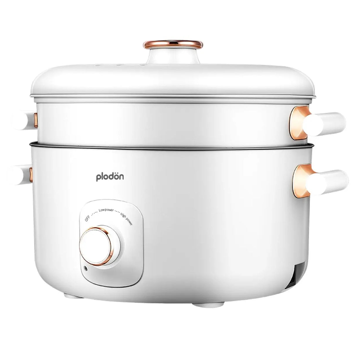 Marmite électrique Plodon 5 L avec panier vapeur – 1 200 W – 2 réglages de température – Revêtement antiadhésif