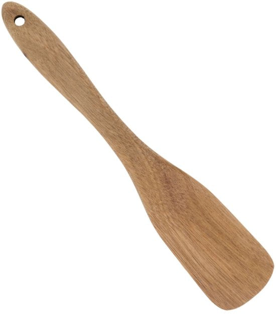 Spatule en bois Alpina 30 cm - Bois d'acacia - Conception ergonomique - Adaptée à la cuisine et à la pâtisserie au quotidien - Durable et facile à nettoyer - Avec crochet de suspension - Marron