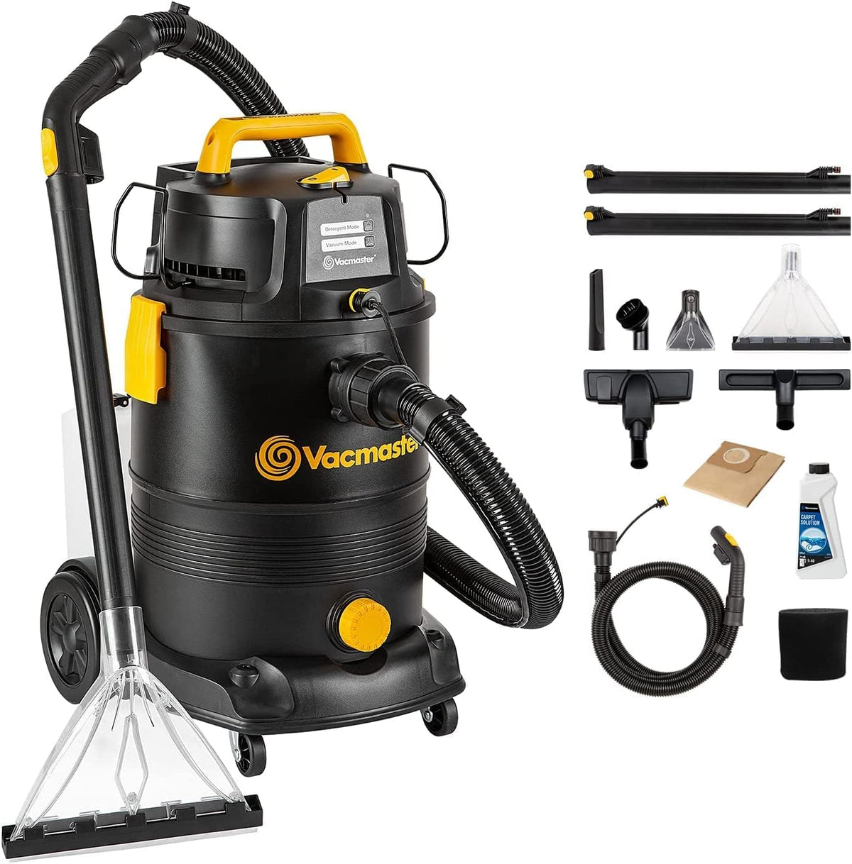 Vacmaster VK1330PWR : nettoyeur de moquette et aspirateur eau et poussière 3-en-1 - 1 300 W - 30 litres - Noir