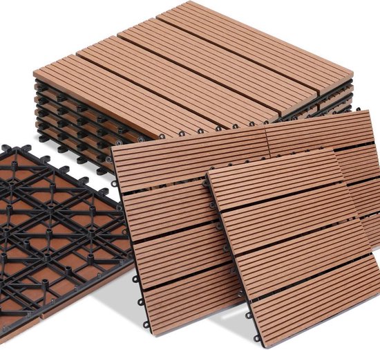 Dalle de terrasse WPC - Insert classique 30x30cm - Terracotta