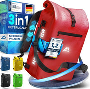 NEXTCOVER® NEW 3-in-1 bike bag for carrier [Aquashield] - Reflective luggage bag bag waterproof - backpack and shoulder bag [25 litres]- Red