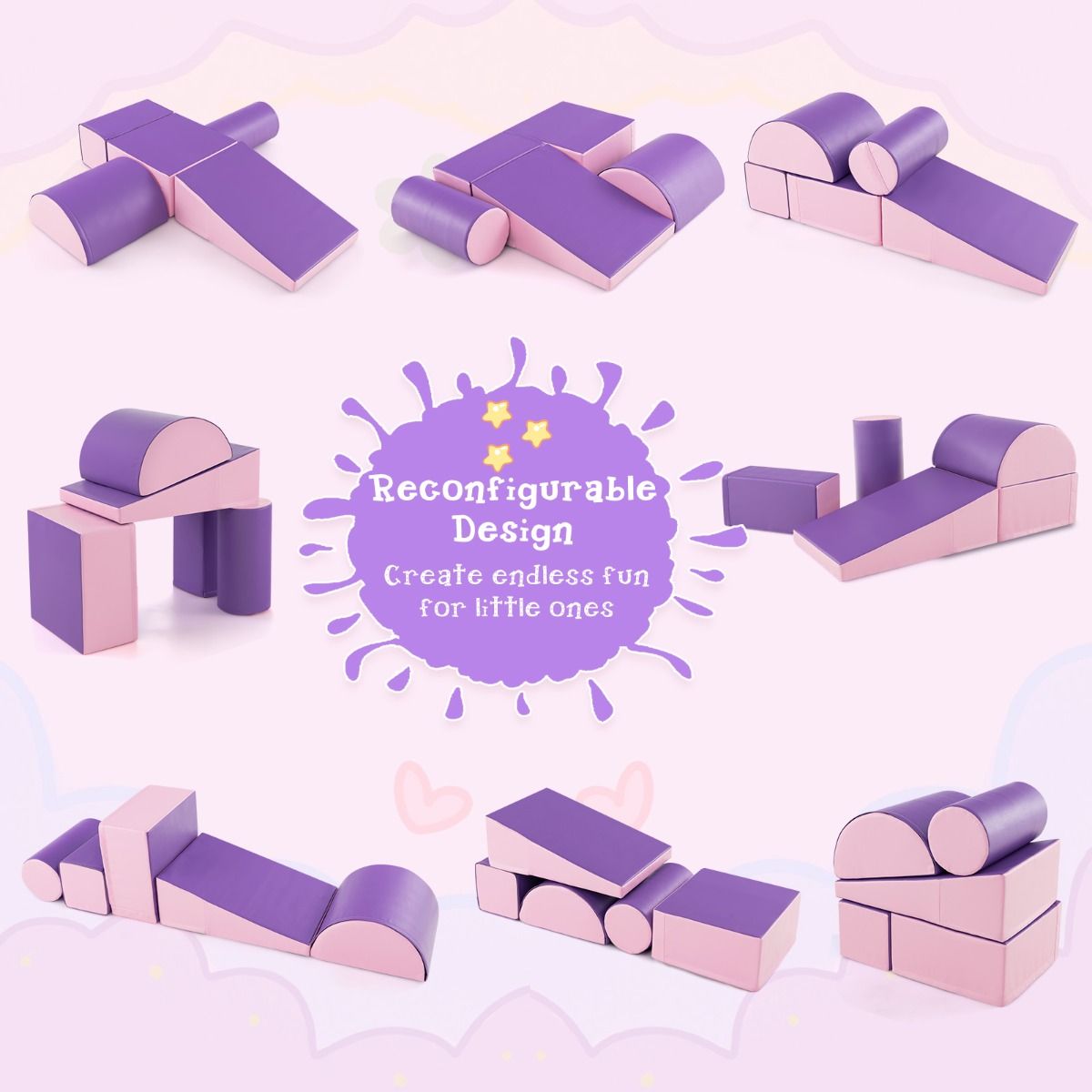 Coast 5-Piece Climbing Set for Kids - Soft Foam Blocks - Purple (en anglais)