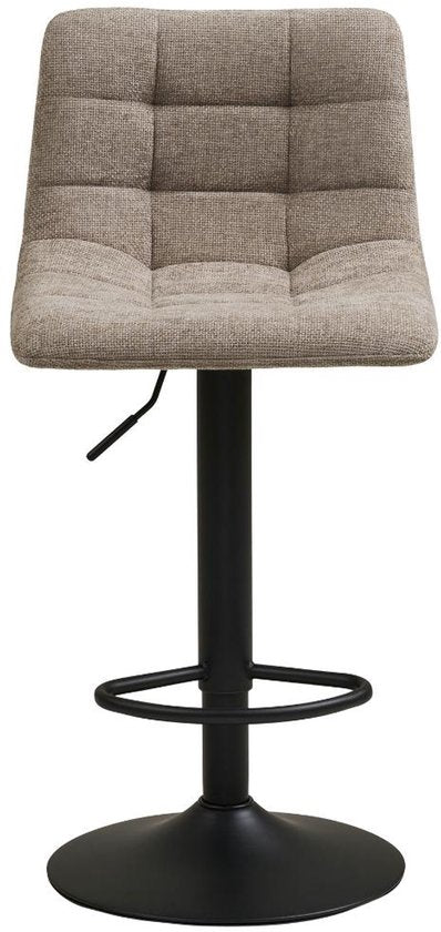 Tabouret de bar Anea - Réglable en hauteur - Siège en tissu avec structure en métal - Design moderne - Gris