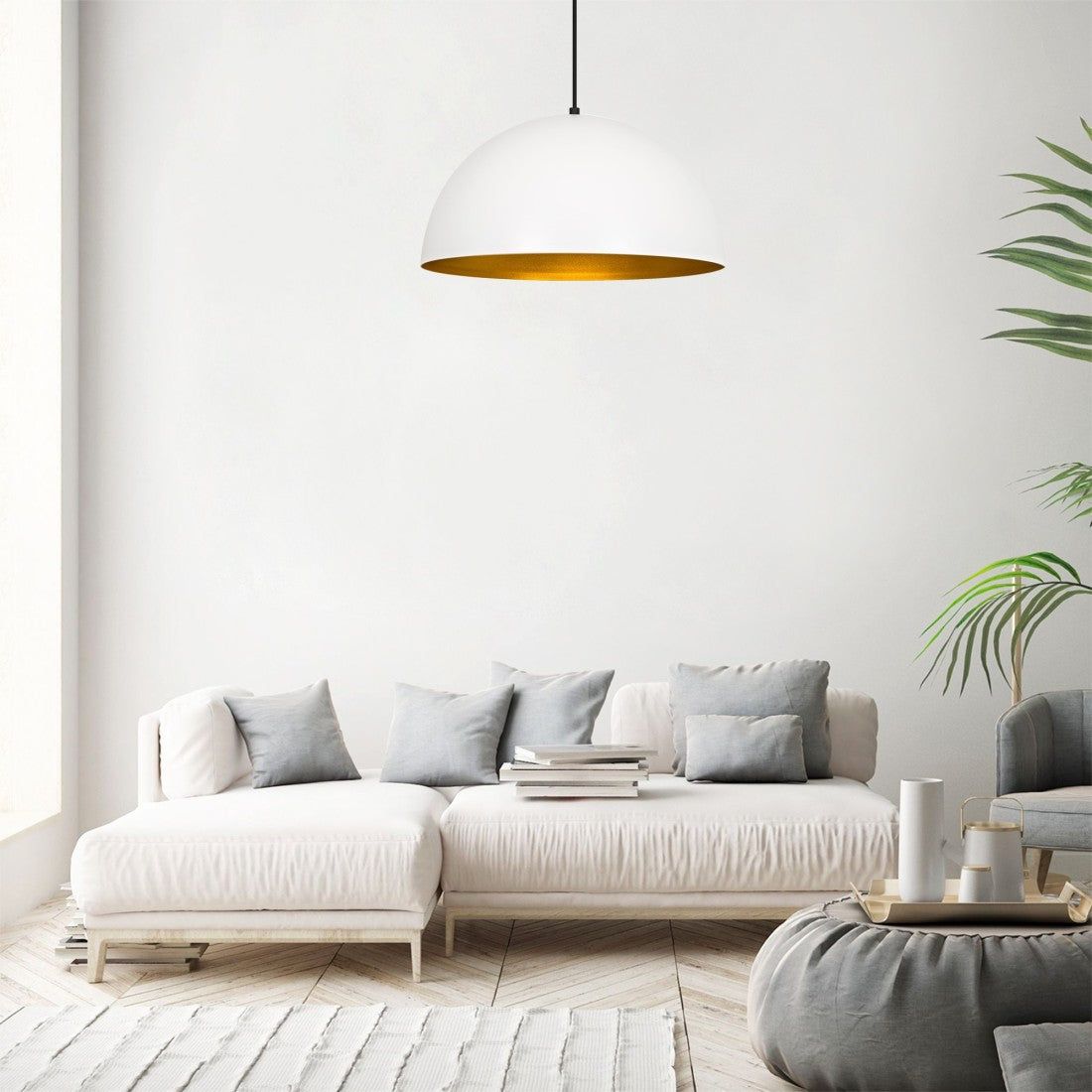 Opviq Lustre Sivani - MR - 719 Or blanc - Ø 50 cm