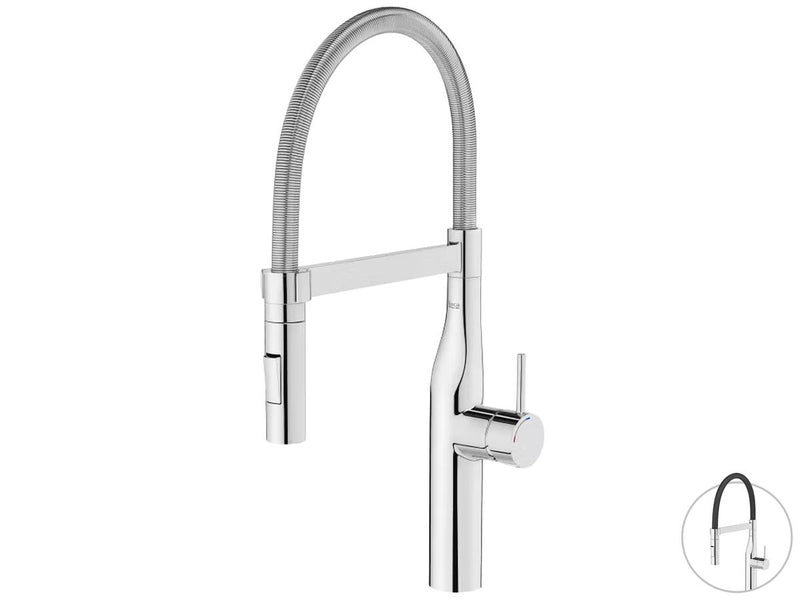 Mitigeur de cuisine Roca Glera Pro - Mousseur extractible - Chromé - Adapté à la basse pression