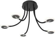 Plafonnier Turound 3375ZW – Lampe design noire avec verre, 91,5 cm, orientable et inclinable, Steinhauer, LED, à intensité variable, 5 000 lumens