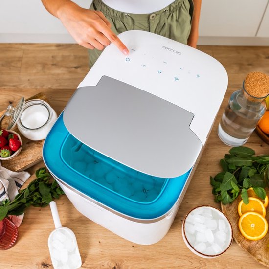 Machine à glace Cecotec Chillin' Ice 1500, 150 W, capacité de production quotidienne de 15 kg, écran tactile, commande via une application, fonction de contrôle