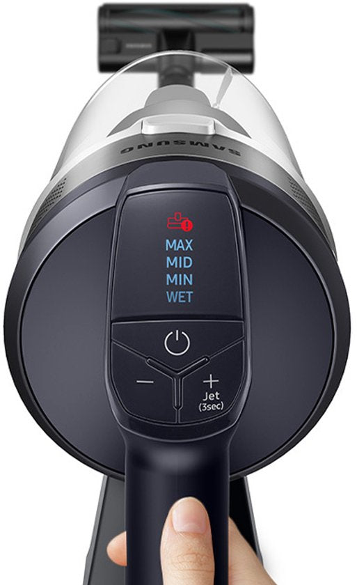Aspirateur Samsung Jet 75E Pro Steel VS20B75ADR5 - 200 watts - Sans sac - Accessoire pour animaux - Brosse rotative