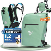 MIVELO 3-in-1 Pannier - Sac à dos et sac à bandoulière - Imperméable - Comprend un compartiment pour ordinateur portable - 20L - Mint